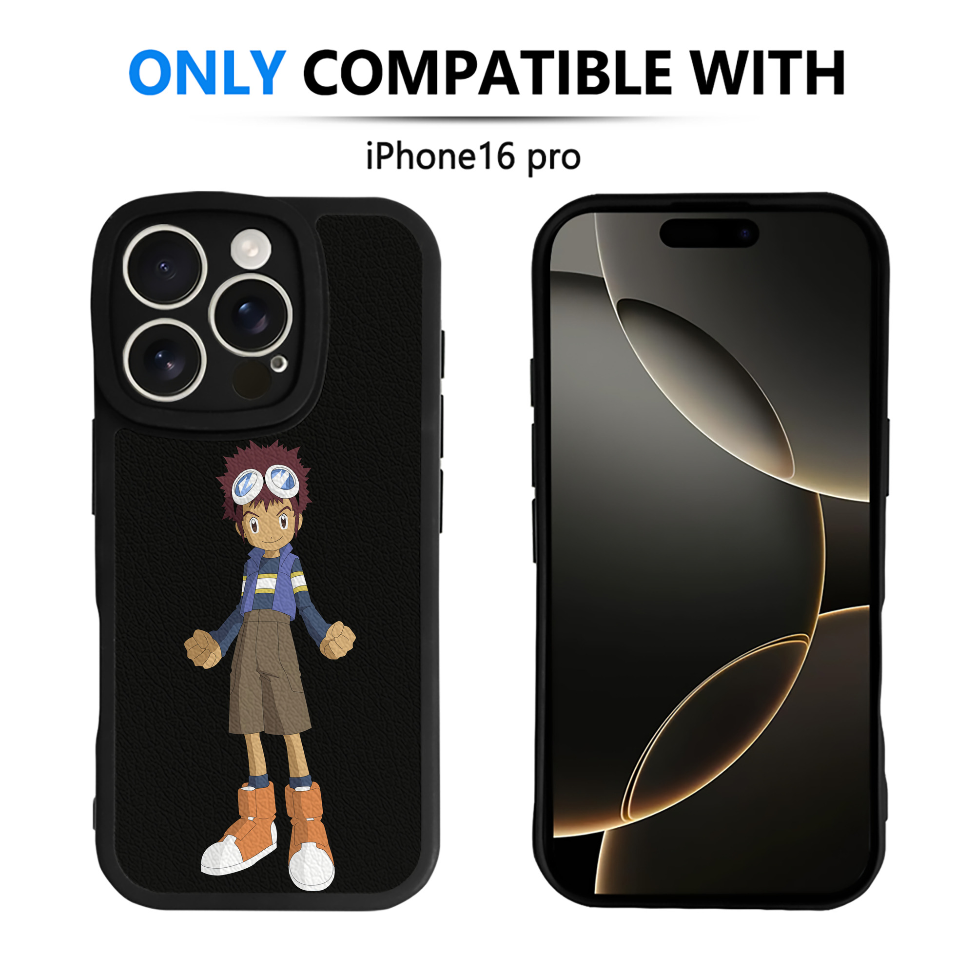 （画像用） Digimon デジタルモンスター/デジモン 【iPhone 16シリーズ対応】シリコンスマホケース（レザー調） 材質：シリコン